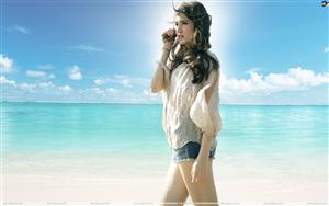 Milky Sagarika Ghatge in an arresting pose on a beach